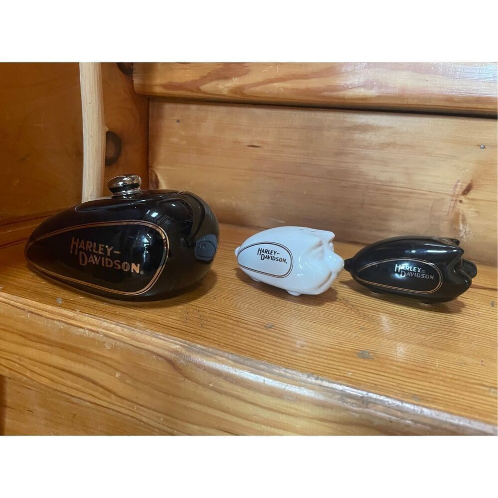 Harley-Davidson Sugar Bowl and Salt and Pepper Shaker